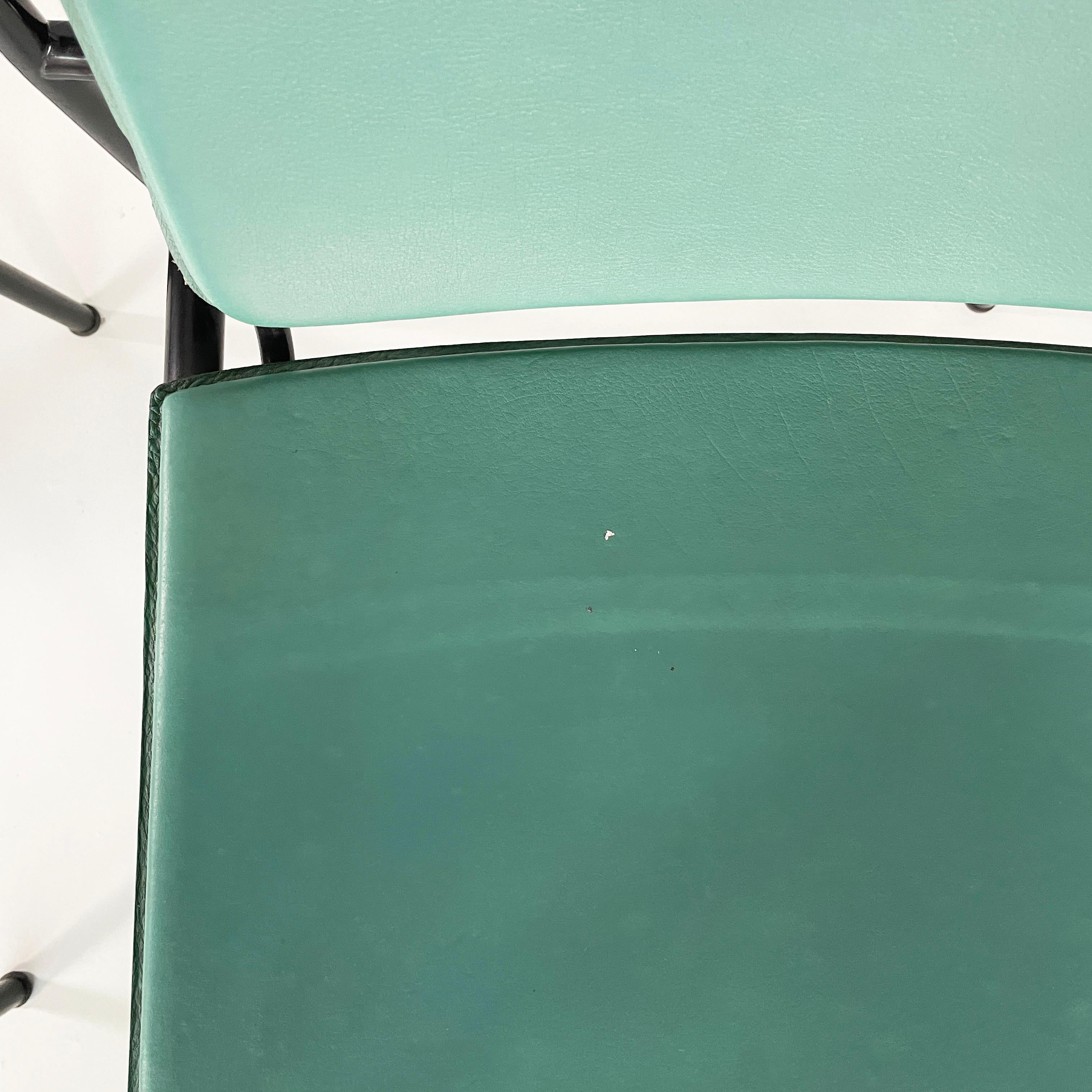 Italian modern Green leather chairs Movie by Marenco for Poltrona Frau, 1980s For Sale 6