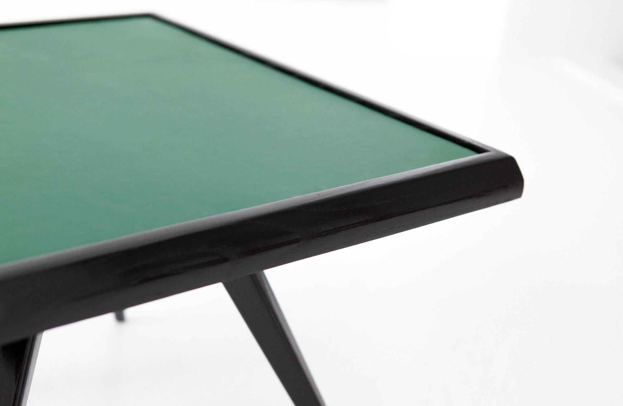 Italian Modern Green Leather Plane Coffee Table, 1950s In Good Condition In Rome, IT