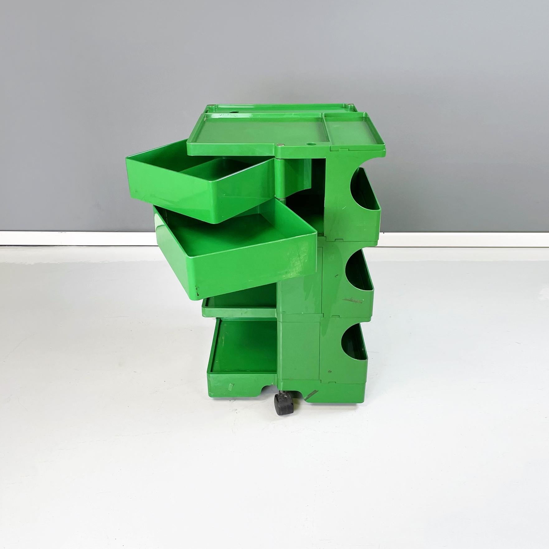 Late 20th Century Italian Modern Green Plastic Cart Boby by Joe Colombo for Bieffeplast, 1968