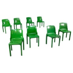 Italian modern green plastic Chairs Selene Vico Magistretti for Artemide, 1960s