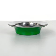 Italienischer moderner Aschenbecher aus grünem Kunststoff und Metall von Gino Colombini für Kartell, 1970er Jahre