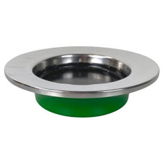 Italian modern Green plastic metal Ashtray by Gino Colombini for Kartell, 1970s