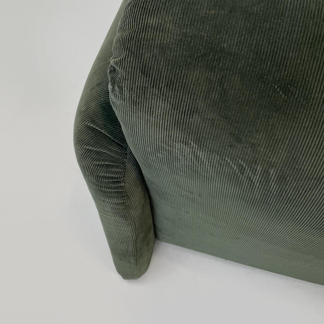 Sofá moderno italiano verde Maralunga de Vico Magistretti para Cassina, años 70 8