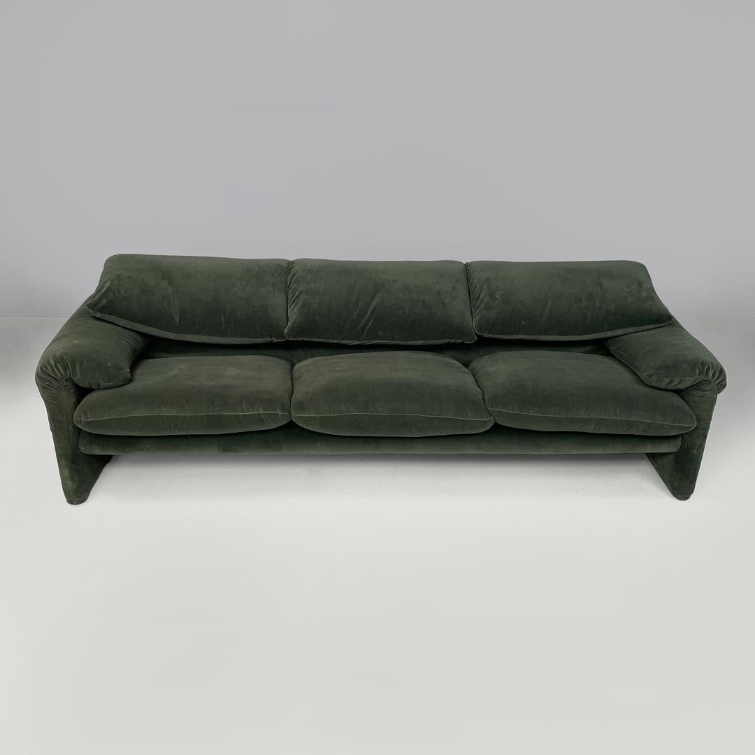 Sofá moderno italiano verde Maralunga de Vico Magistretti para Cassina, años 70 Italiano