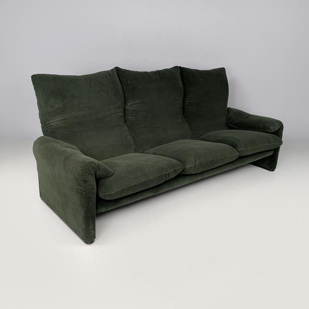 Sofá moderno italiano verde Maralunga de Vico Magistretti para Cassina, años 70 finales del siglo XX