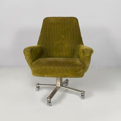 Chaise de bureau italienne moderne en velours vert de Moscatelli pour Formanova, 1970