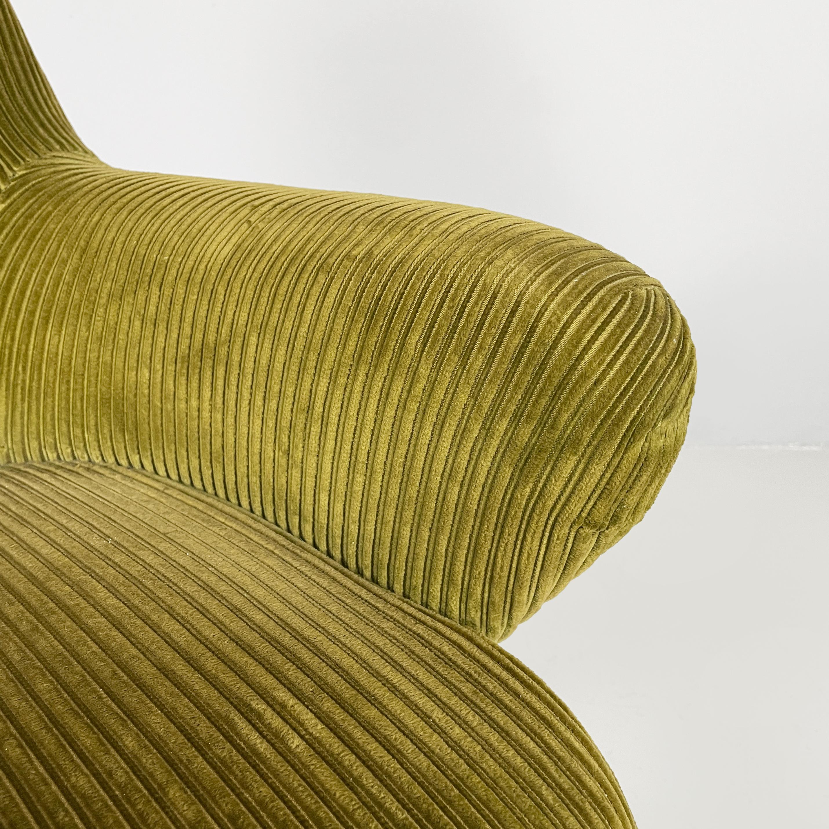 Silla de oficina moderna italiana de terciopelo verde de Moscatelli para Formanova, años 70 Metal en venta