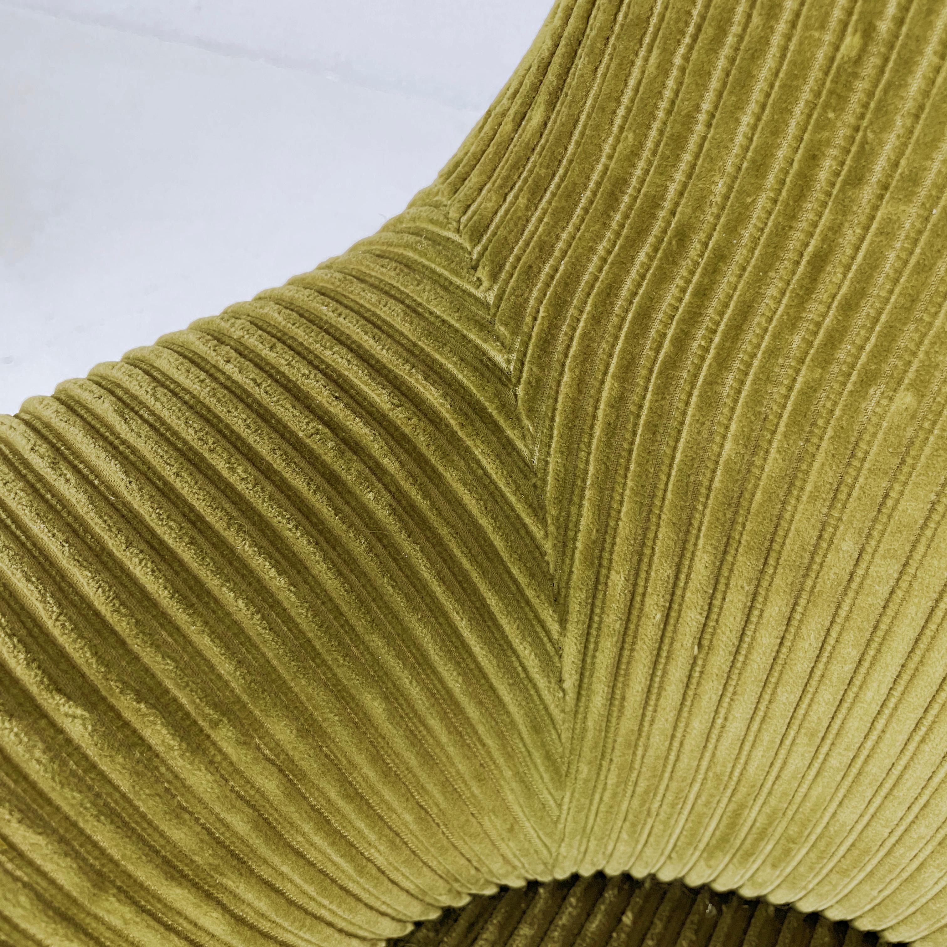 Silla de oficina moderna italiana de terciopelo verdeS de Moscatelli para Formanova, años 70 Metal en venta