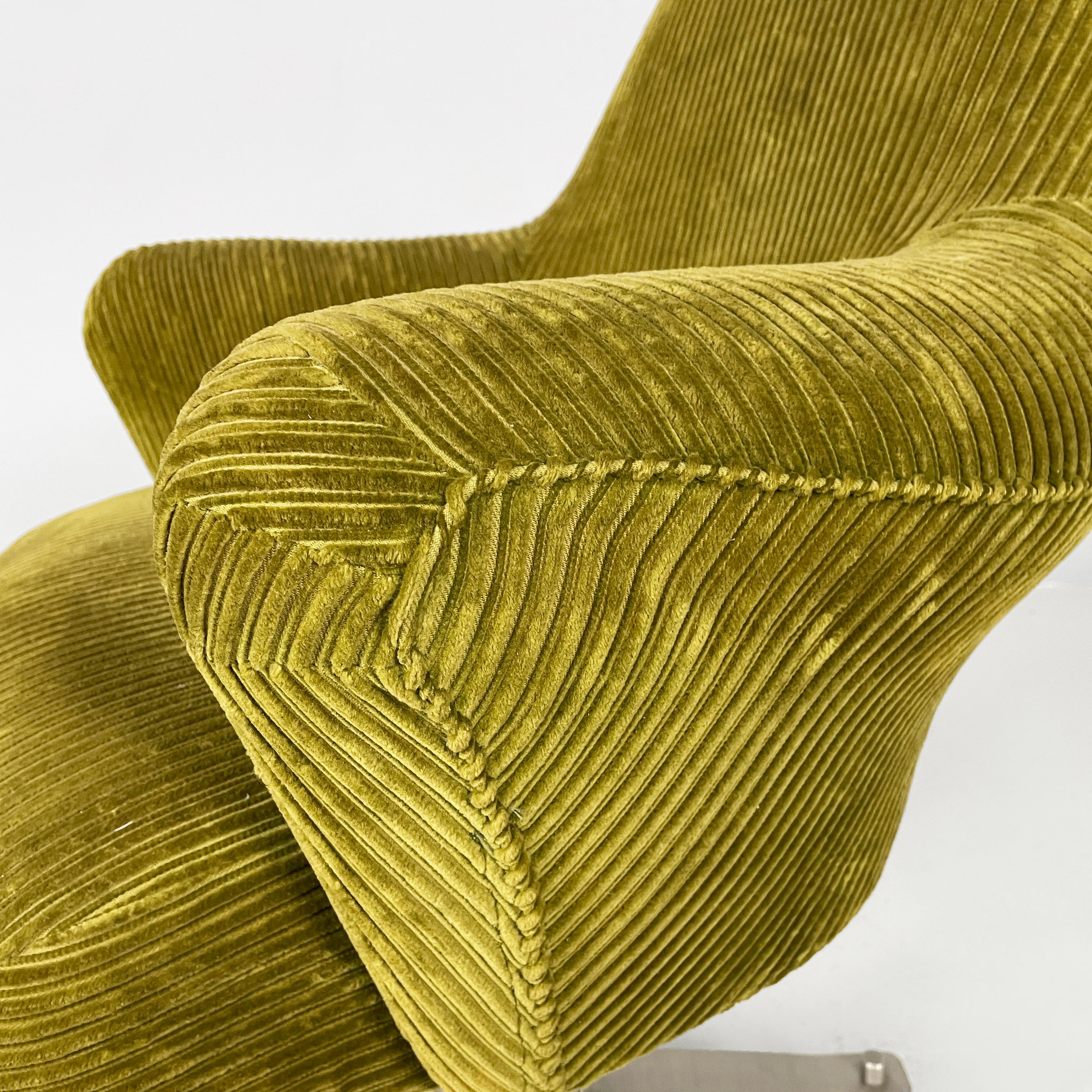 Silla de oficina moderna italiana de terciopelo verdeS de Moscatelli para Formanova, años 70 en venta 1