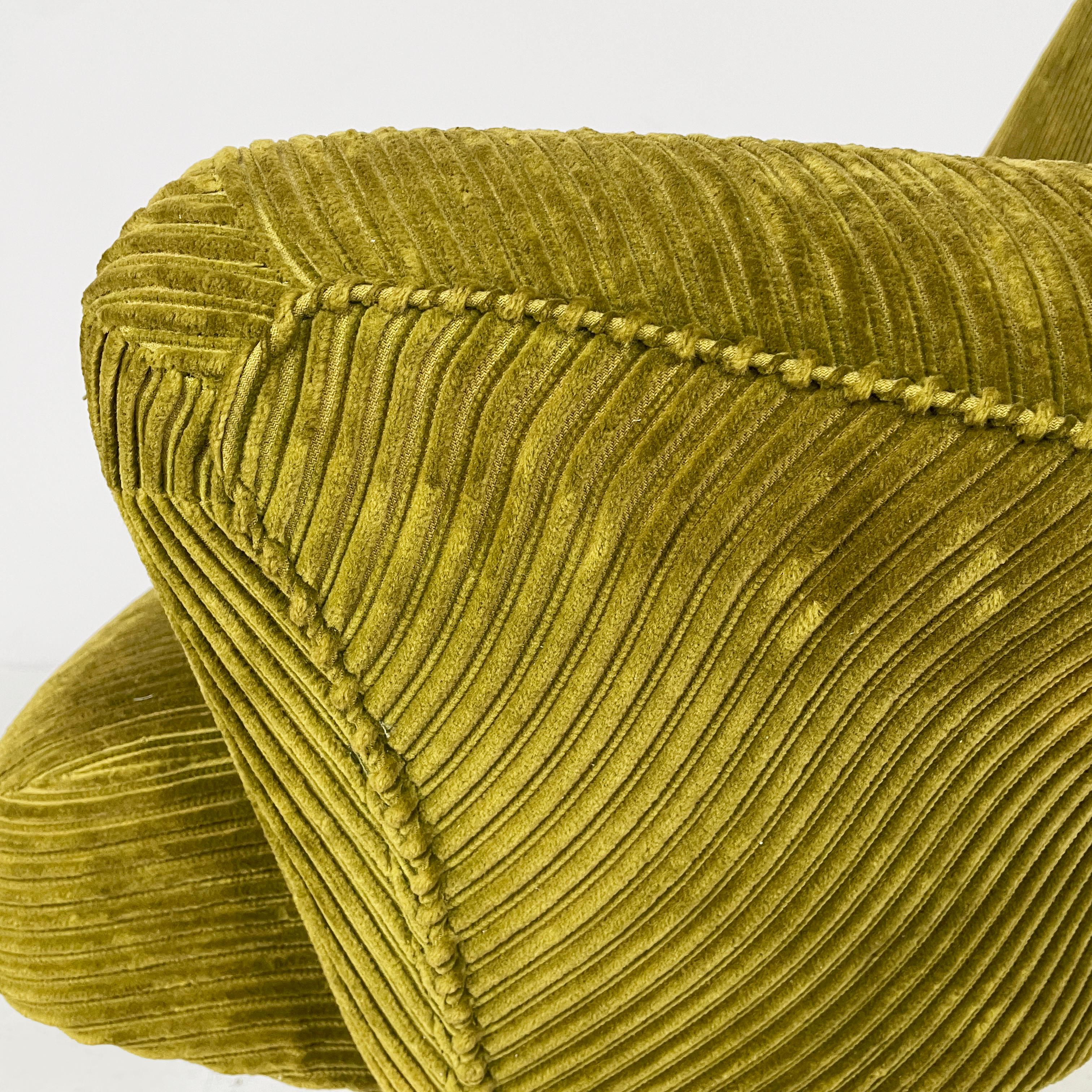 Silla de oficina moderna italiana de terciopelo verdeS de Moscatelli para Formanova, años 70 en venta 2
