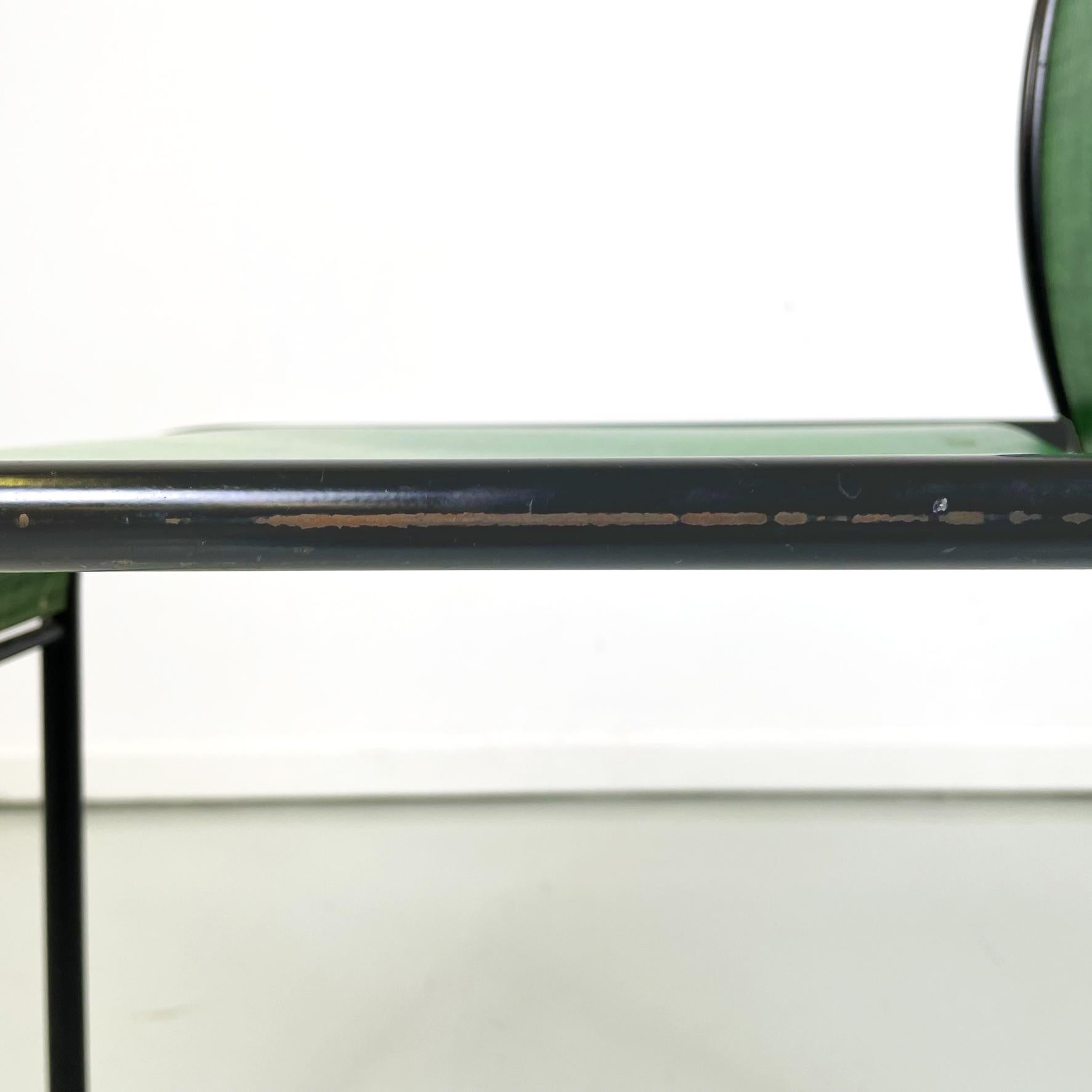 Italian modern Green wood black metal chair Kim by De Lucchi for Memphis, 1980s For Sale 5