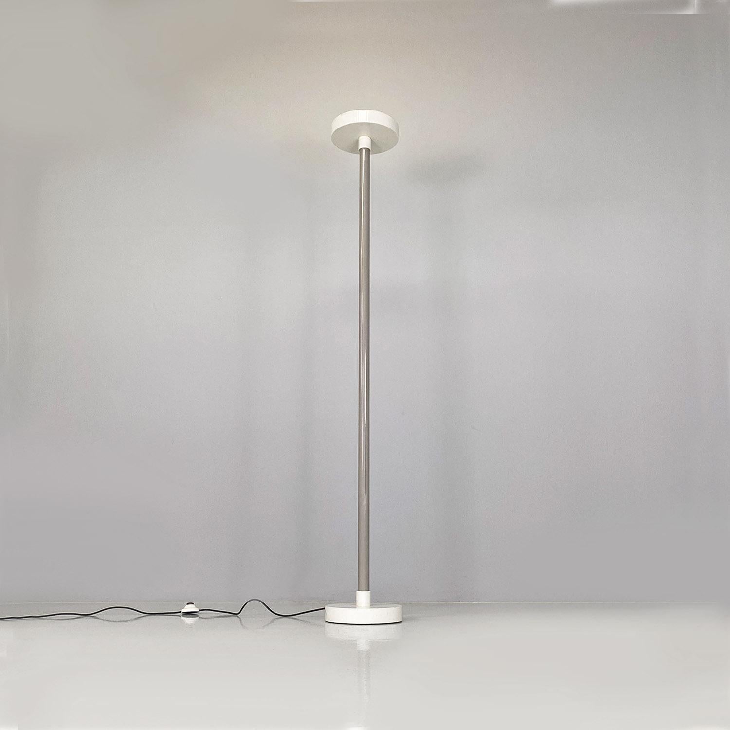 Mid-Century Modern Italian modern grey and white metal floor lamp by Sottsass for Bieffeplast 1980s For Sale