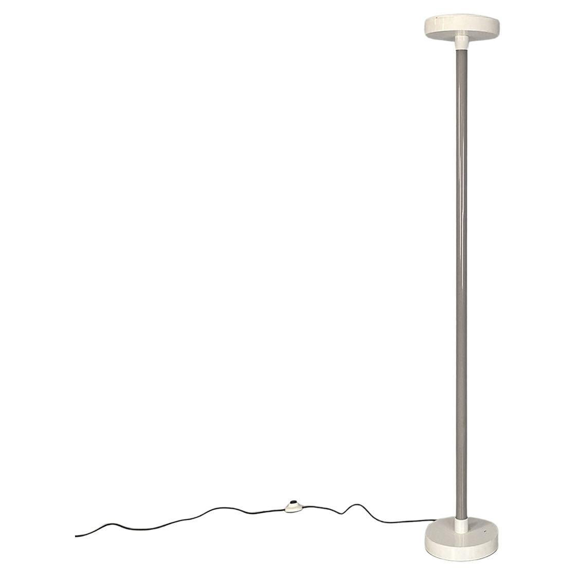 Italian modern grey and white metal floor lamp by Sottsass for Bieffeplast 1980s