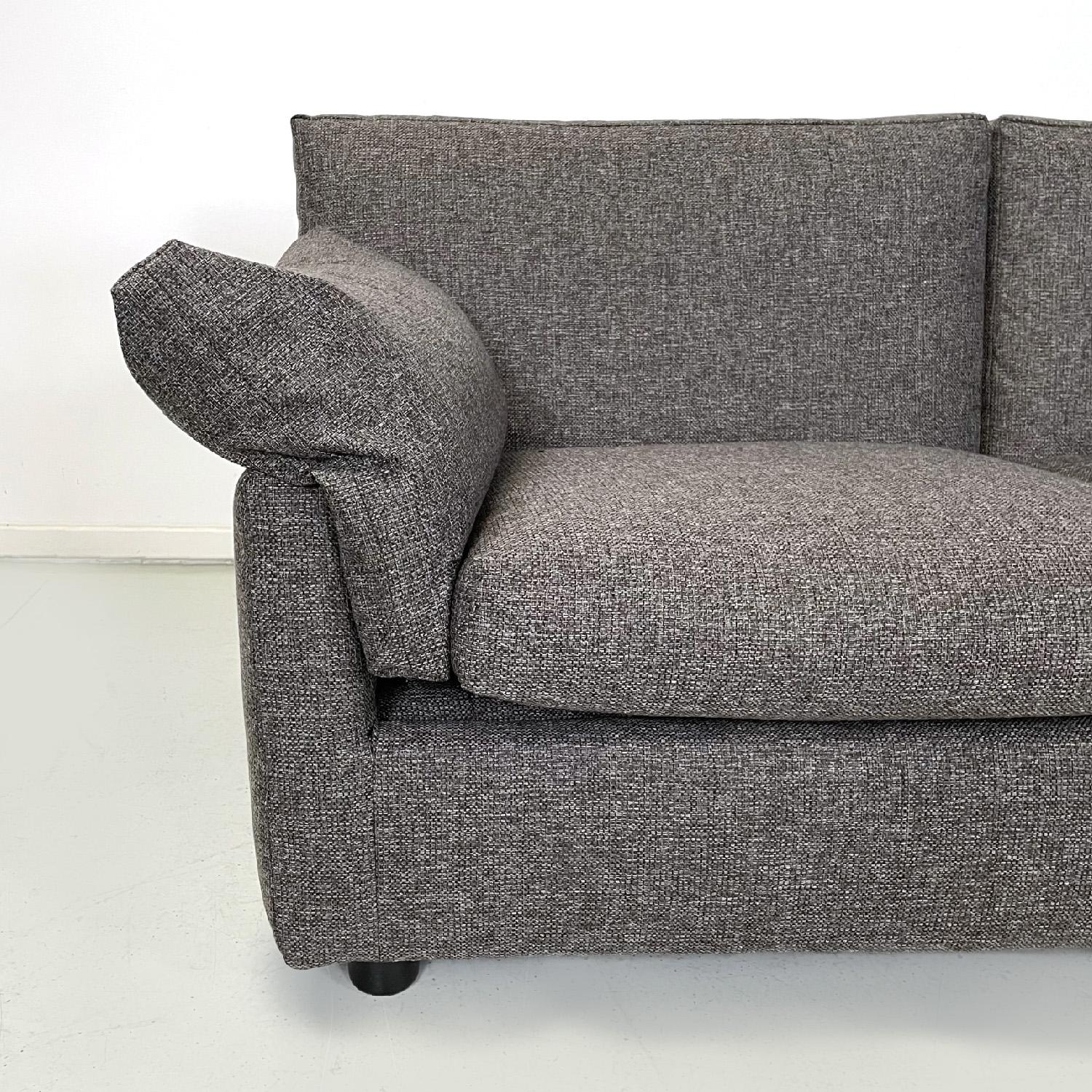 Italian modern grey brown fabric sofa by Flexform, 1990s Metal en venta