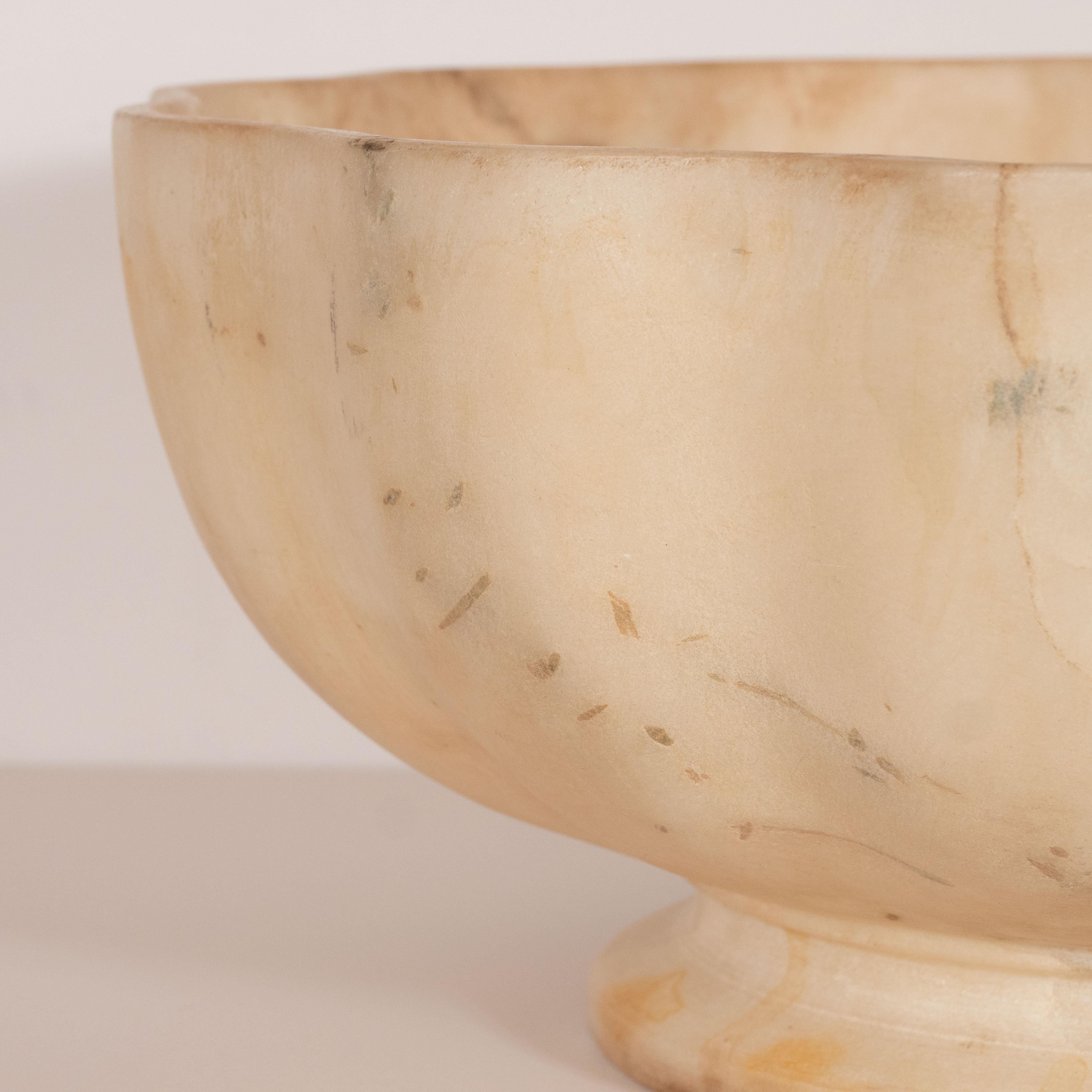Italian Modern Hand-Carved Exotic Marble Bowl In Excellent Condition In New York, NY