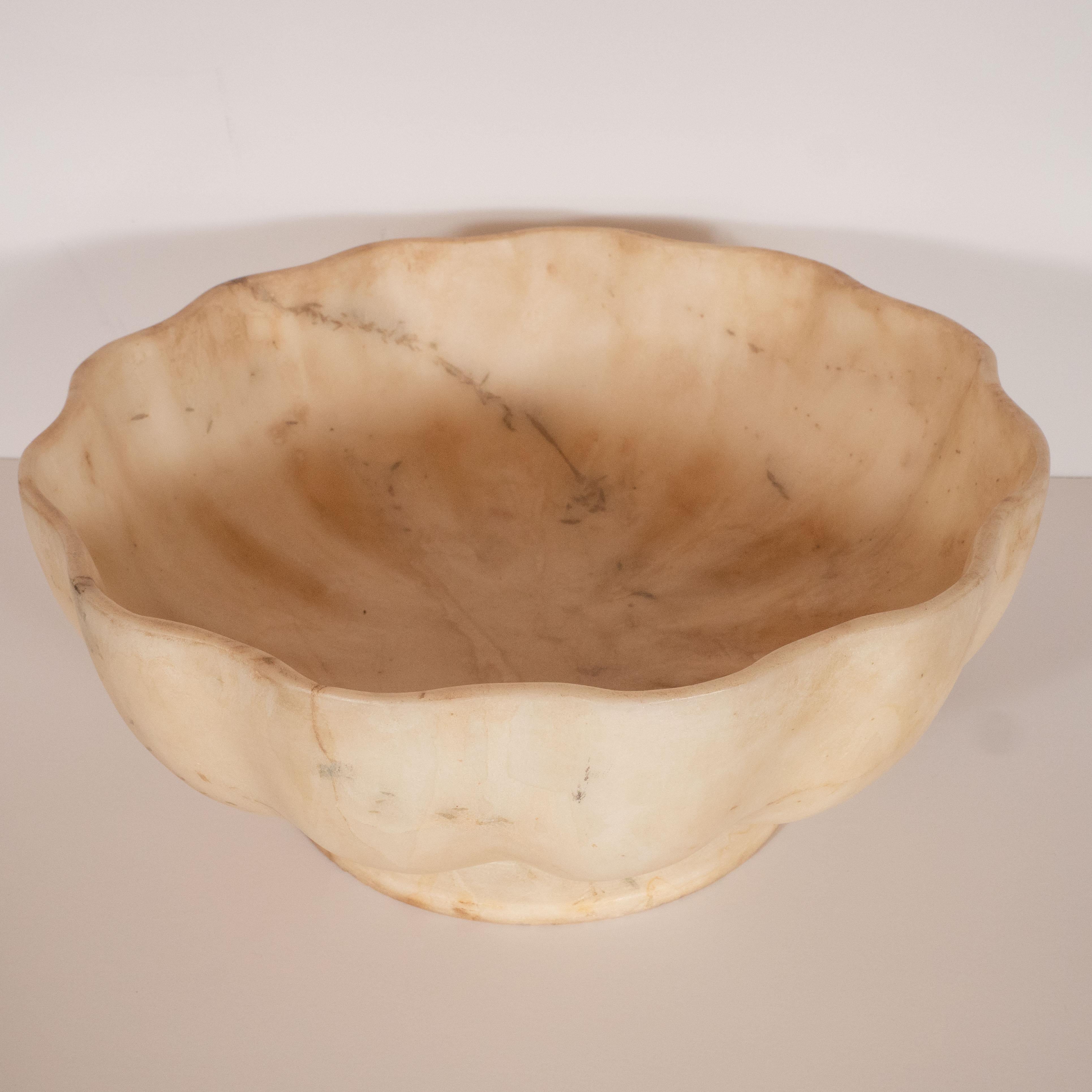Italian Modern Hand-Carved Exotic Marble Bowl 1