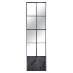 Italian Modern High Rectangular Mirror in Black Metal, 1990s