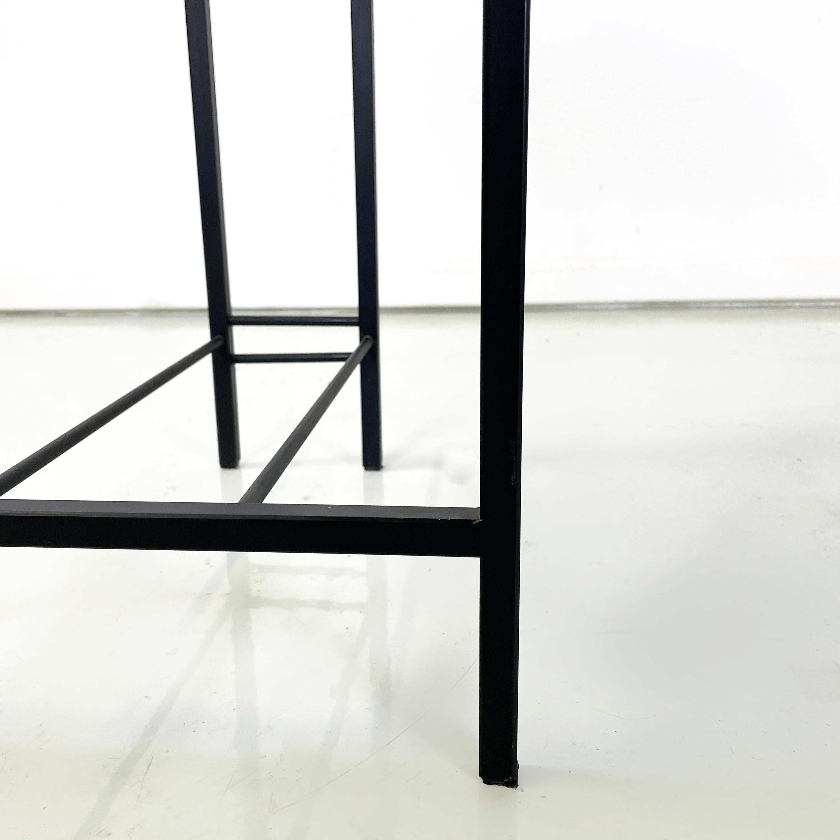 Italian modern high stool in black metal and rubber, 1980s For Sale 9
