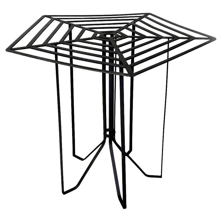 Italian Modern High Table for Outdoor in Black Wrought Iron, 1980s For