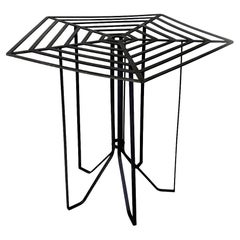 Italian Modern High Table for Outdoor in Black Wrought Iron, 1980s