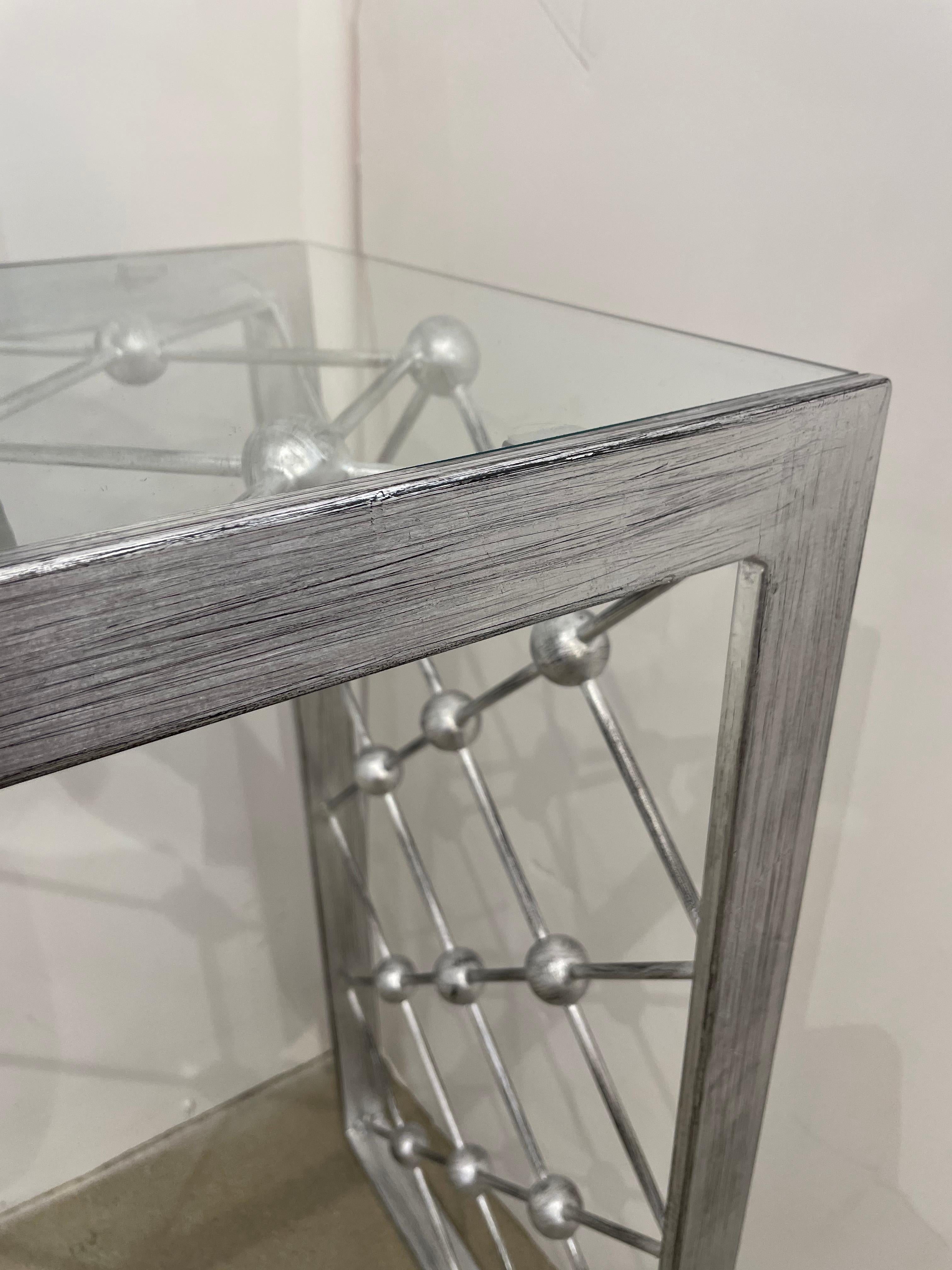 Italienisches modernes Industriedesign Criss Cross Laubsägearbeit Eisen Konsole / Eingangstisch im Angebot 9