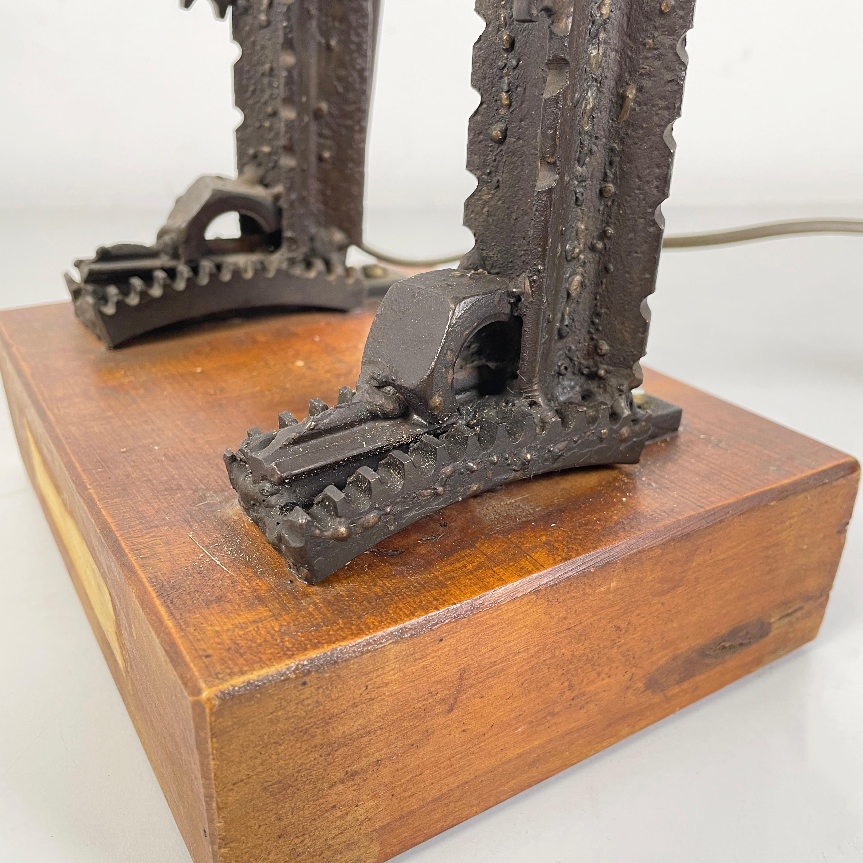 Italian modern industrial Human sculpture in metal and gears fused, 1980s For Sale 10