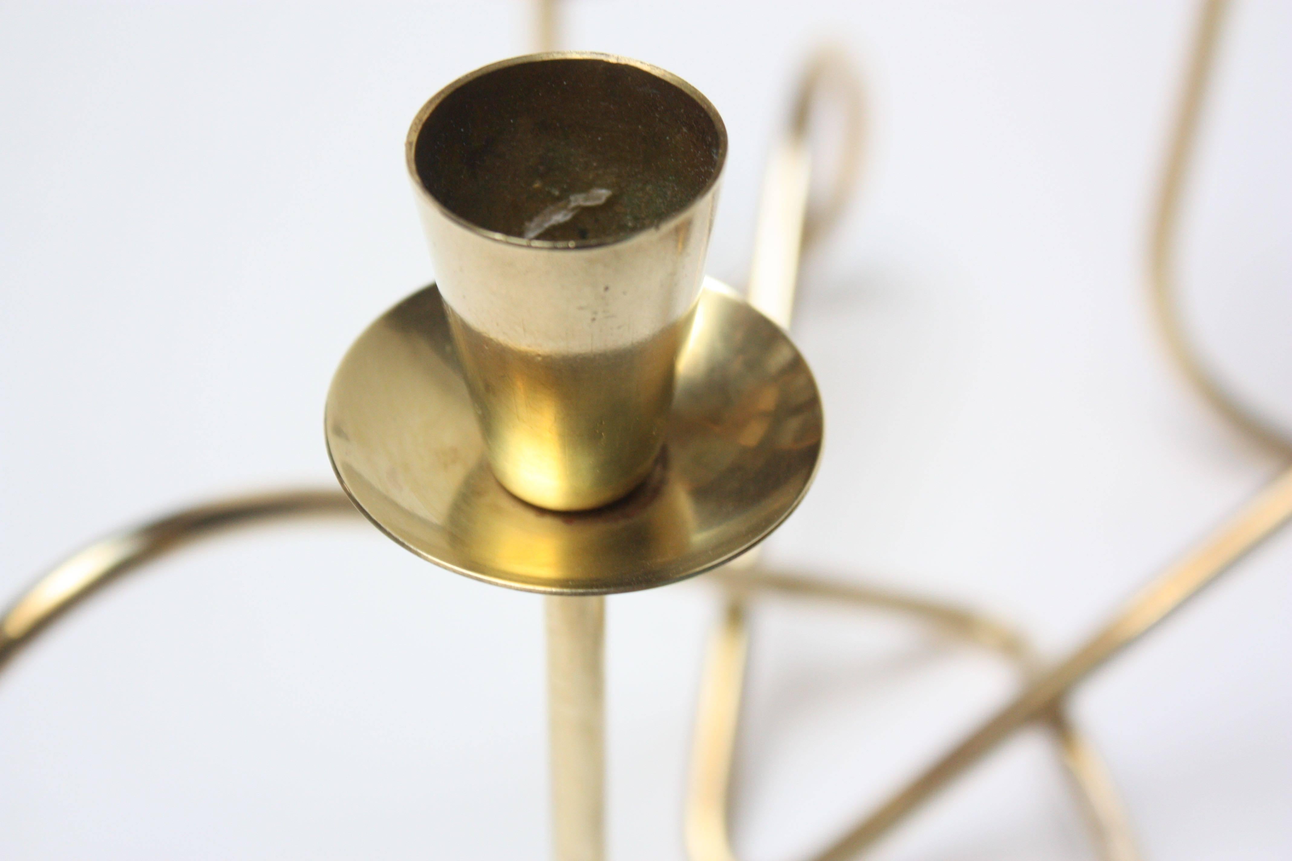 Mid-Century Modern Italian Modern Interwoven Brass Candleholder