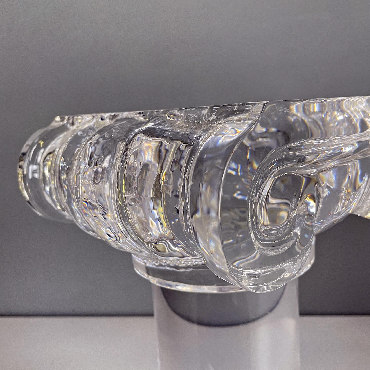 Italian modern ionic column or pedestal in transparent lucite, 1980s 4