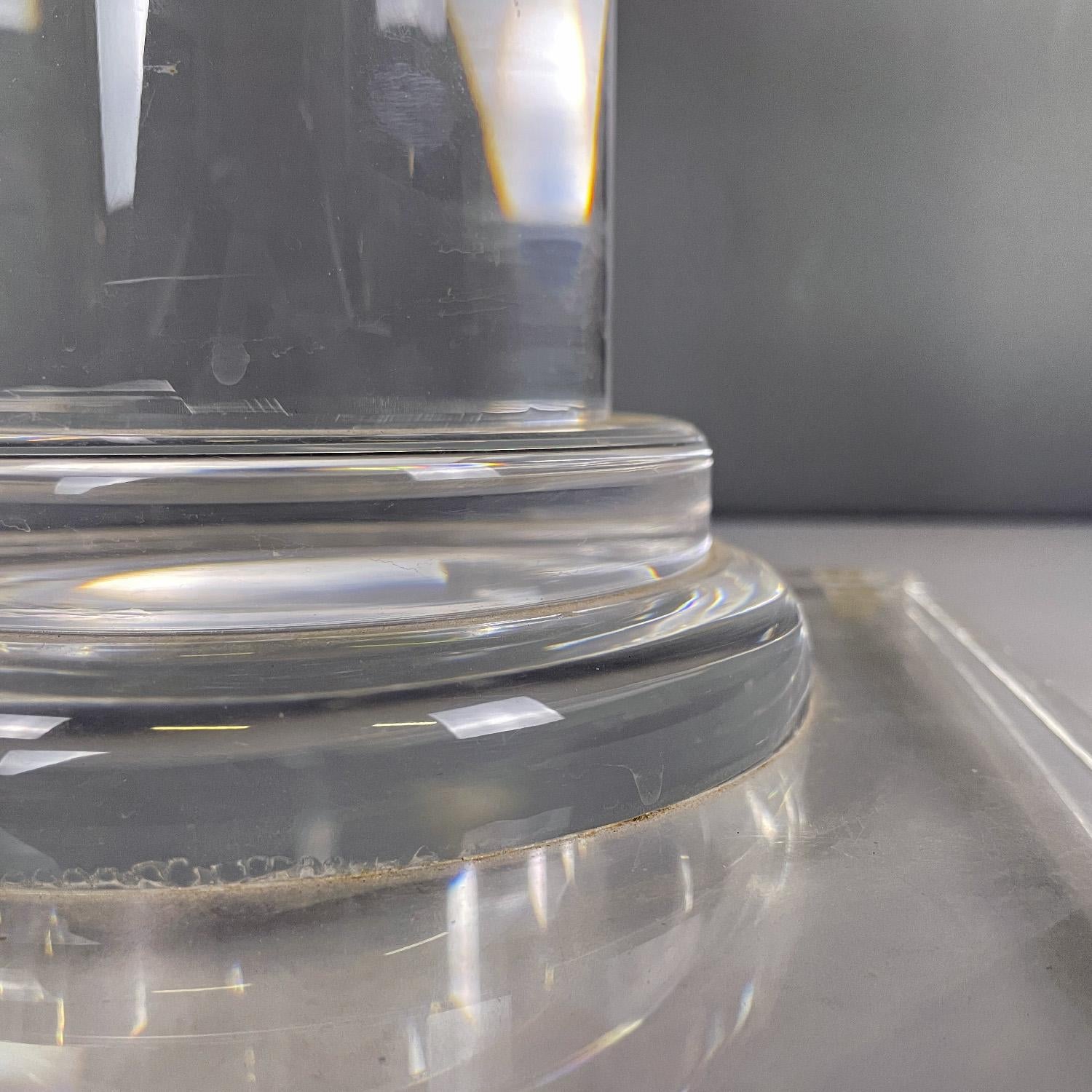 Italian modern ionic column or pedestal in transparent lucite, 1980s 6