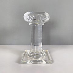 Italian modern ionic column or pedestal in transparent lucite, 1980s