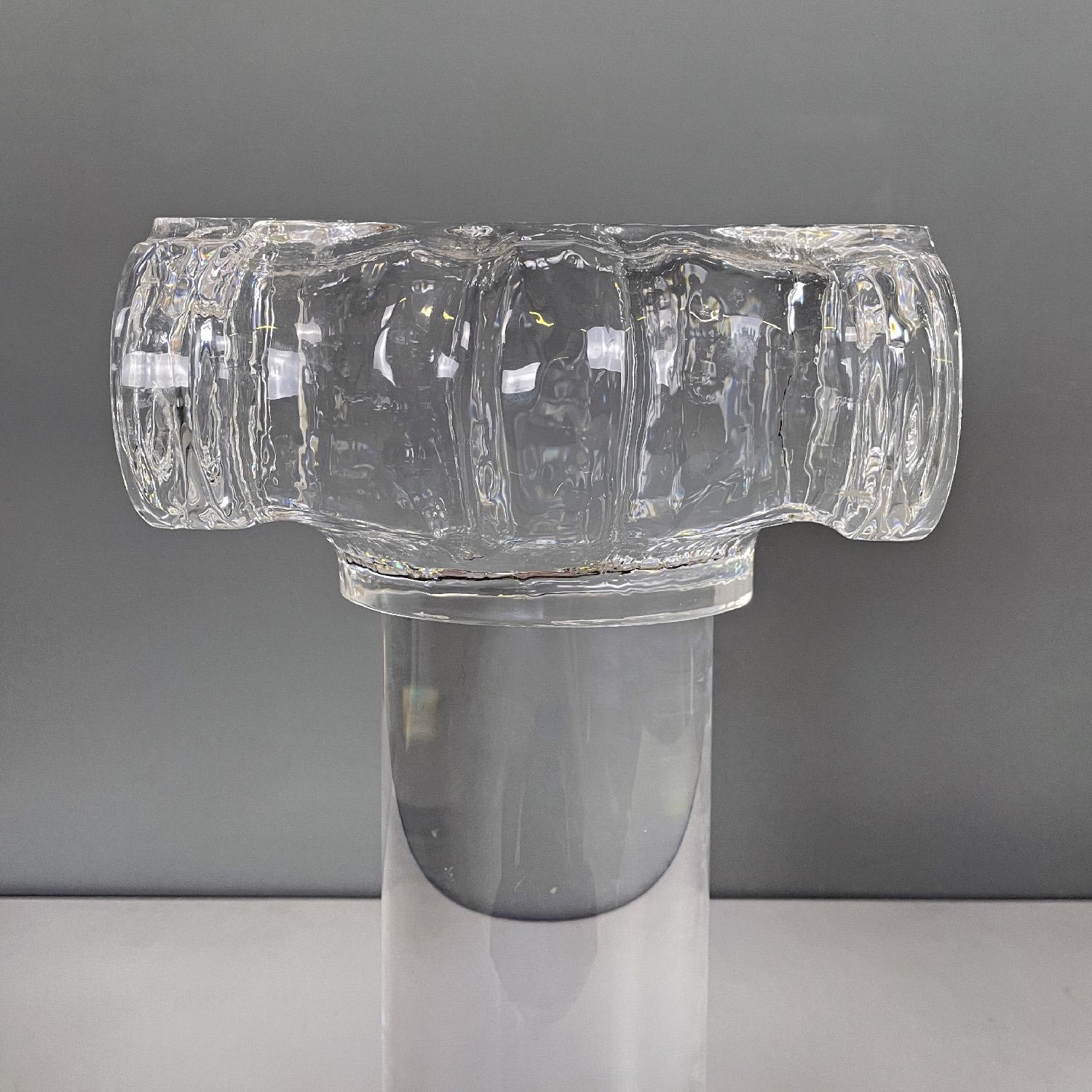 Late 20th Century Italian modern ionic column or pedestal in transparent lucite, 1980s