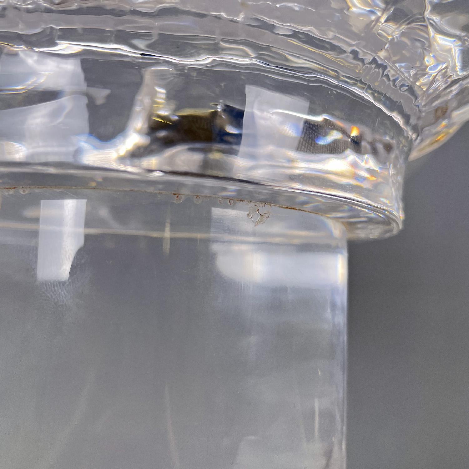 Lucite Italian modern ionic column or pedestal in transparent lucite, 1980s