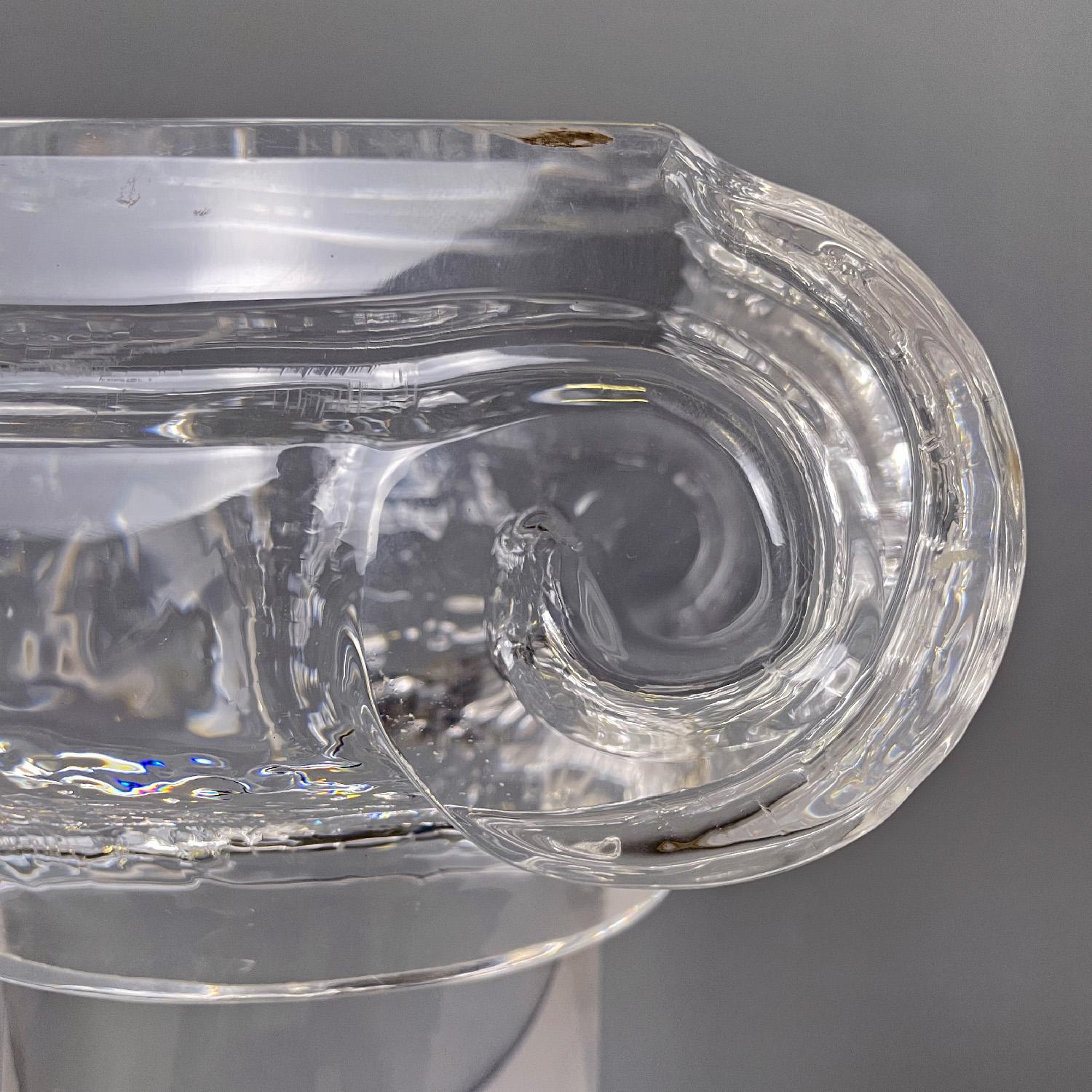 Italian modern ionic column or pedestal in transparent lucite, 1980s 1