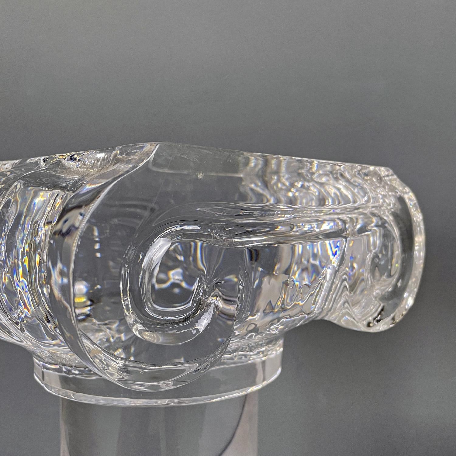Italian modern ionic column or pedestal in transparent lucite, 1980s 3