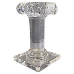 Italian modern ionic column or pedestal in transparent lucite, 1980s