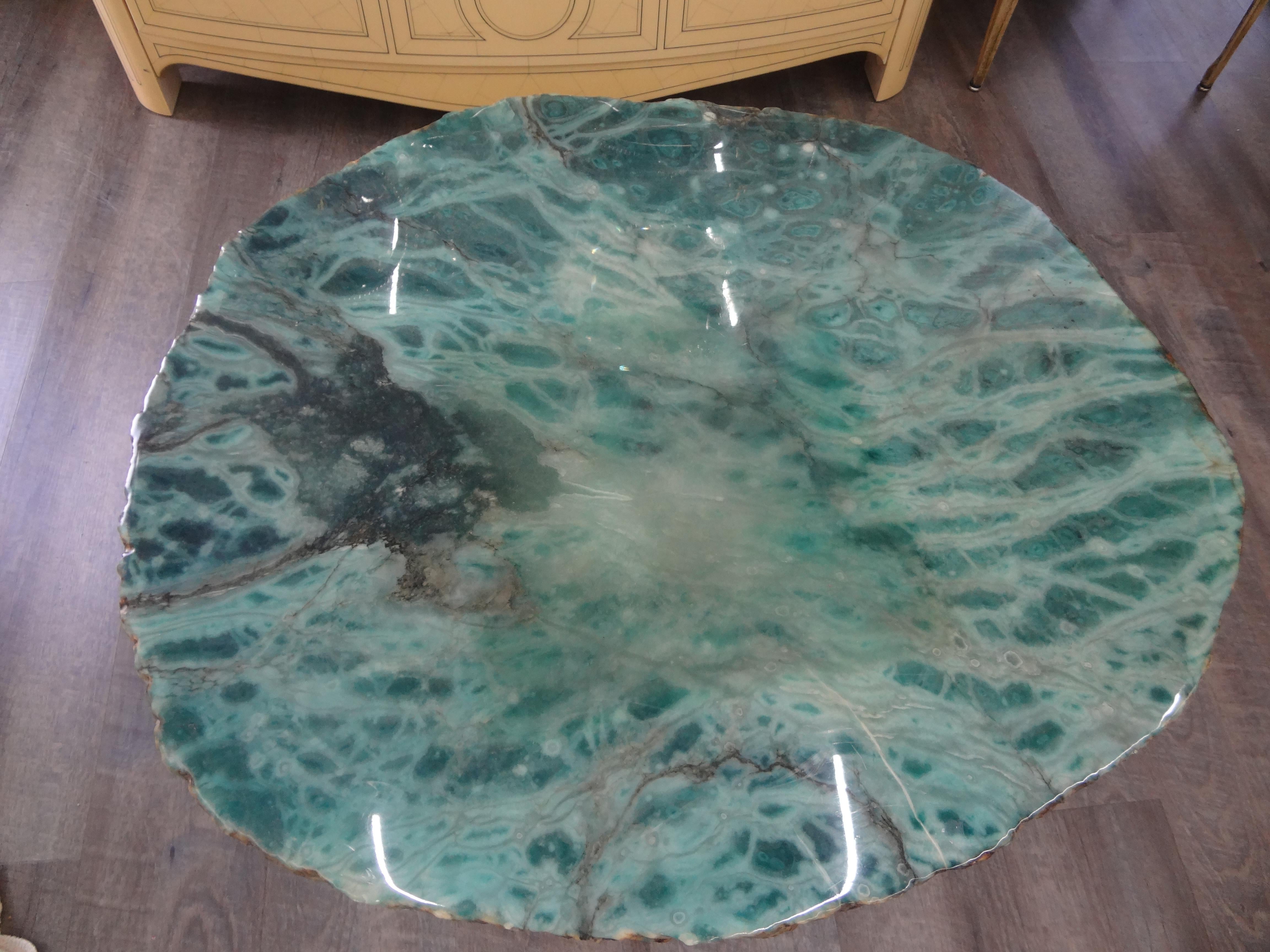 Italian Modern Iron and Alabaster Coffee Table For Sale 2