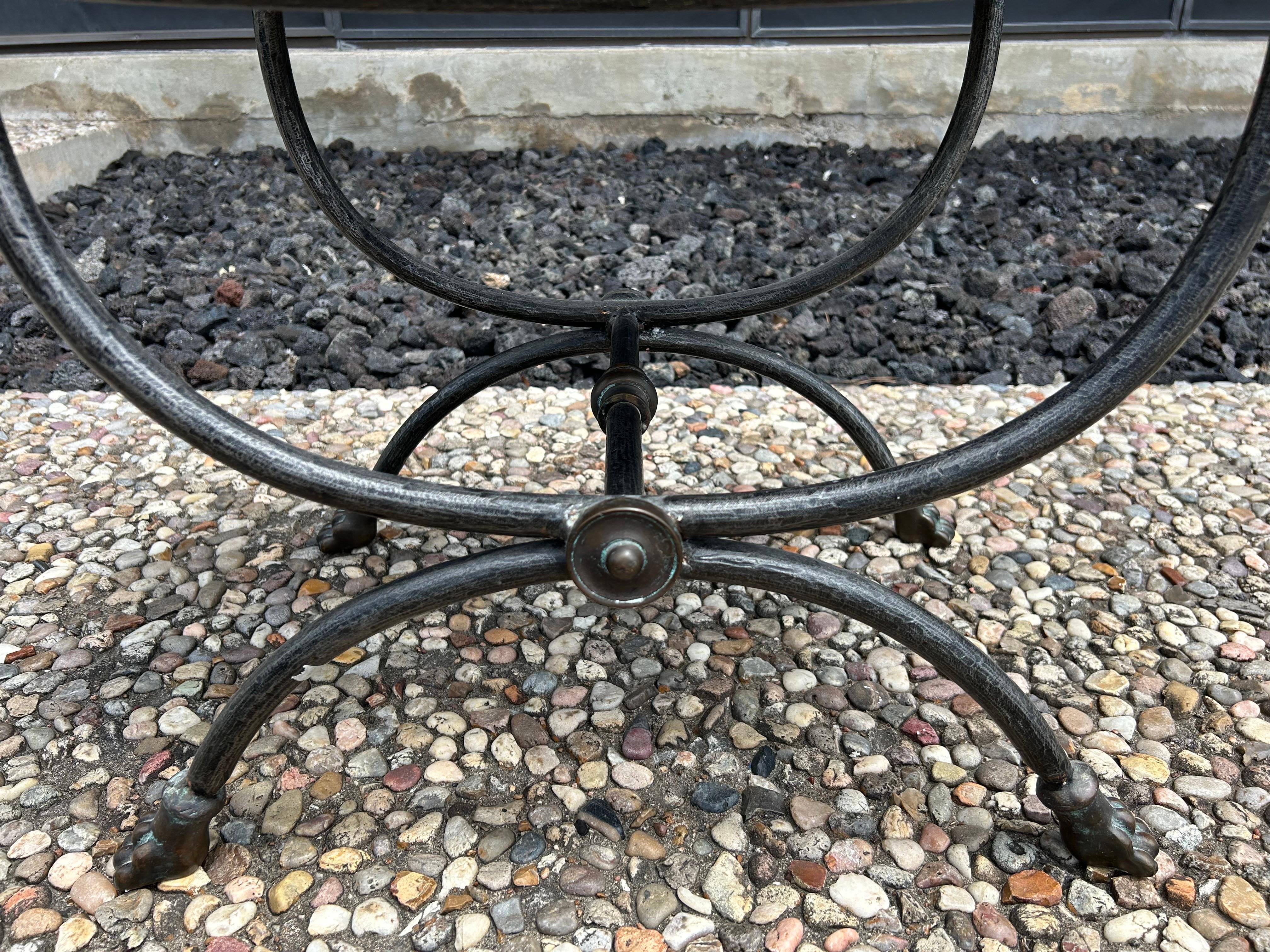Italian Modern Iron And Bronze Bench In Good Condition For Sale In Houston, TX
