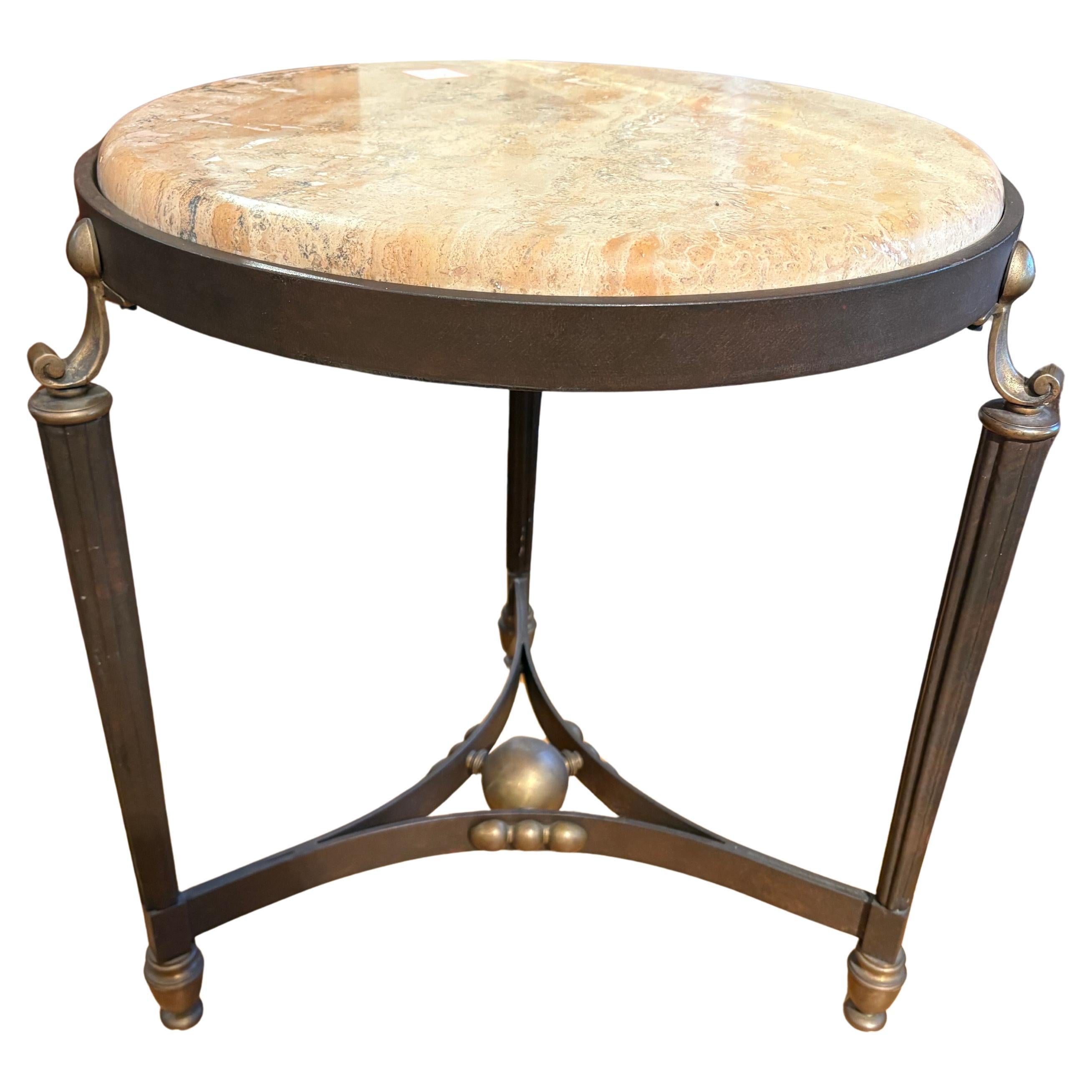 Italian Modern Iron And Bronze Table