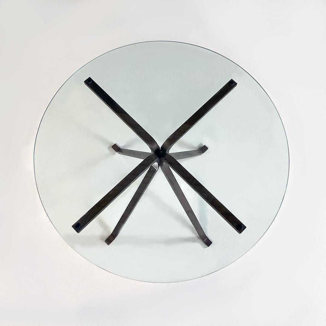 Italian Modern Iron and Glass Cuginetto Coffee Table, Enzo Mari for Driade 1970s 3