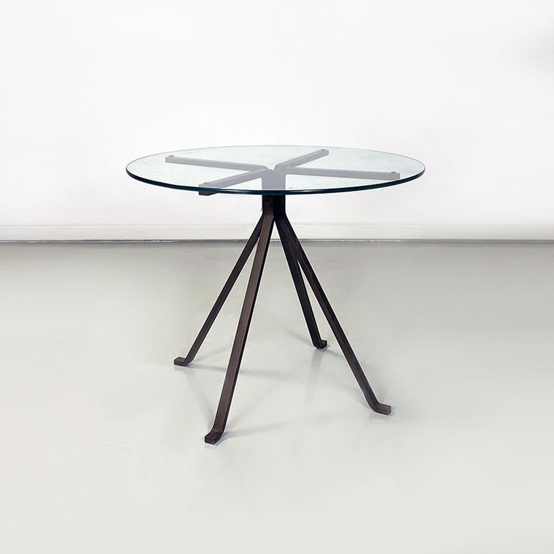 Italian Modern Iron and Glass Cuginetto Coffee Table, Enzo Mari for Driade 1970s 4