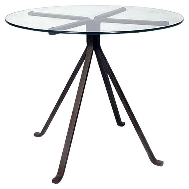 Italian Modern Iron and Glass Cuginetto Coffee Table, Enzo Mari for Driade 1970s For Sale