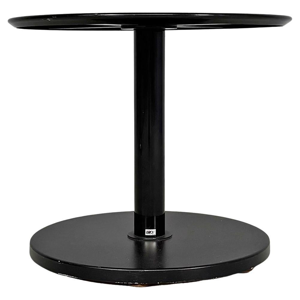 Table basse ronde en fer moderne italienne par Forme e Funzioni pour Airon, années 1980. en vente