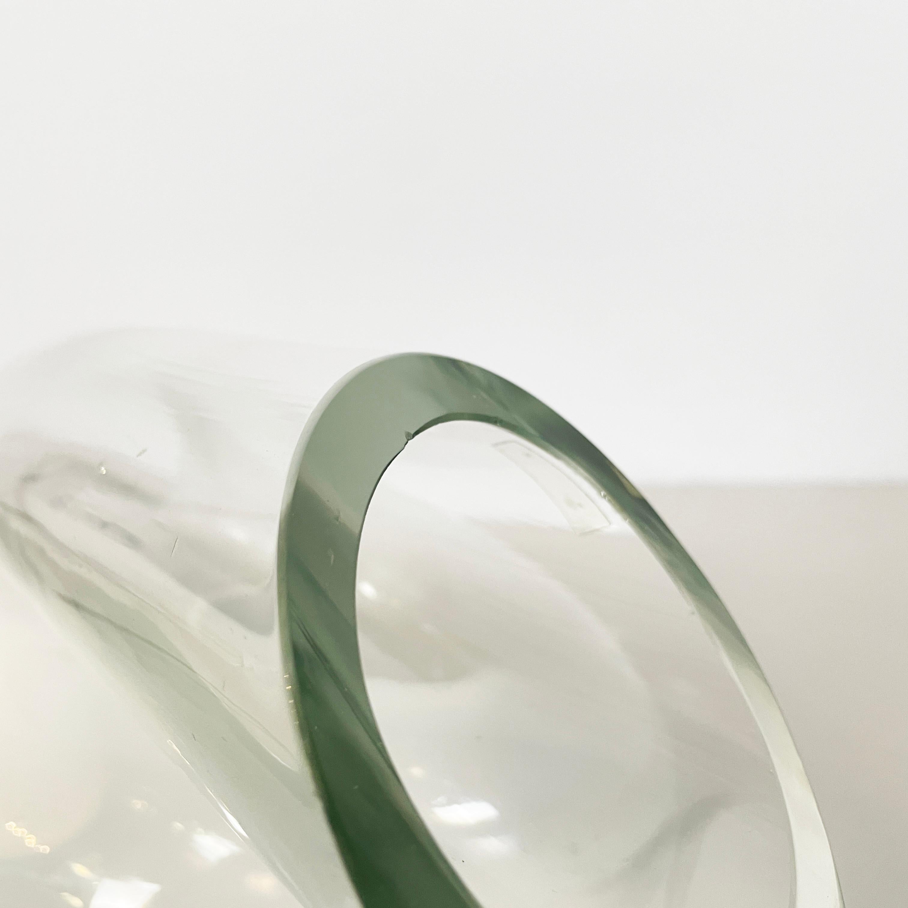 Italienische moderne geknotete Tischlampe aus Opalglas und transparentem Glas, 1980er Jahre im Angebot 5