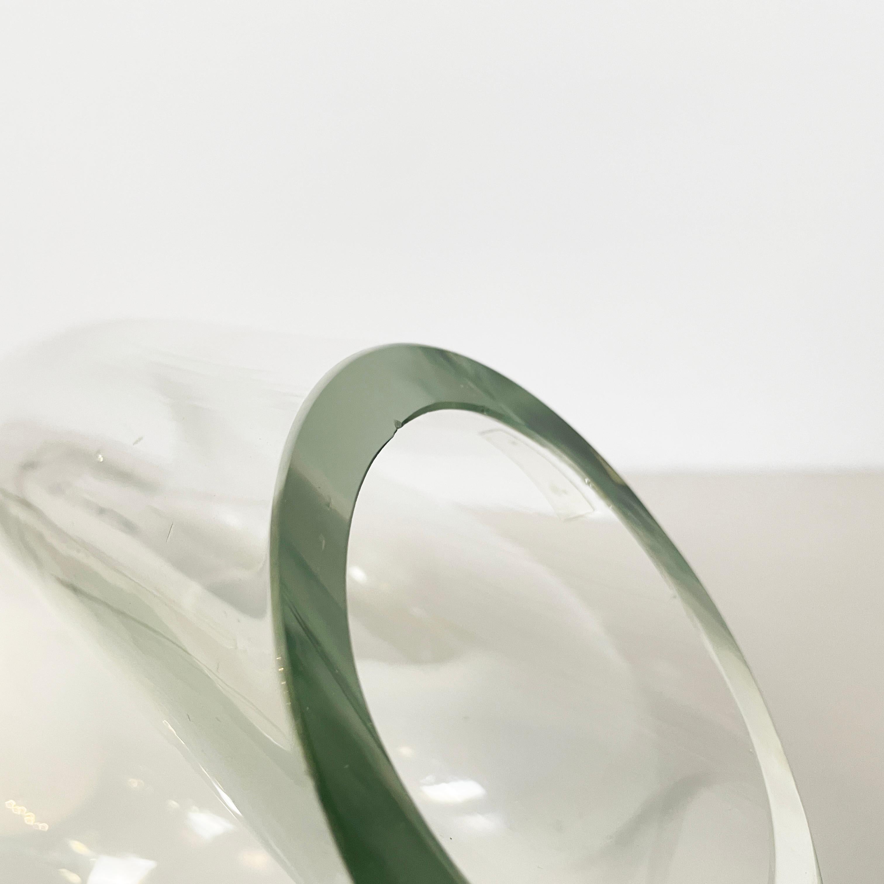 Lampe de table nouée moderne italienne en verre opalin et transparent, 1980 en vente 4