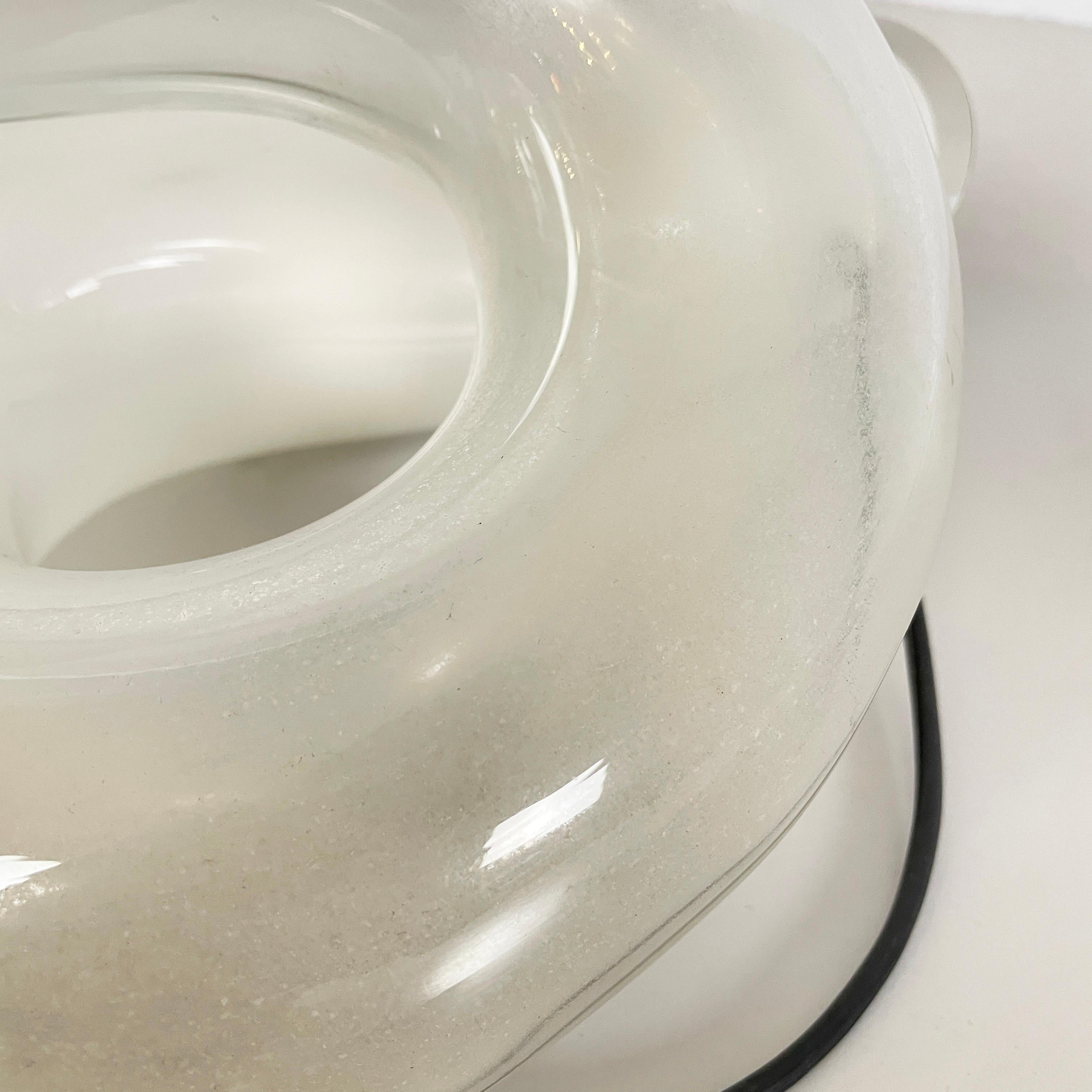 Lampe de table nouée moderne italienne en verre opalin et transparent, 1980 en vente 8