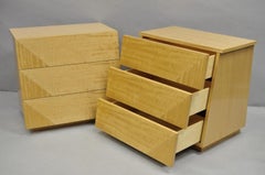 Italian Modern Lacquered Blonde Wood Nightstands by Giorgio Collection - a Pair