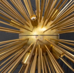Italian Modern Large Brass Sputnik Chandelier