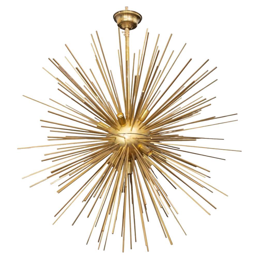 Grand lustre spoutnik moderne italien en laiton
