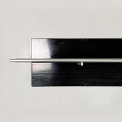 Italian Modern Large Shelf in Black Wood and Steel, 1980s