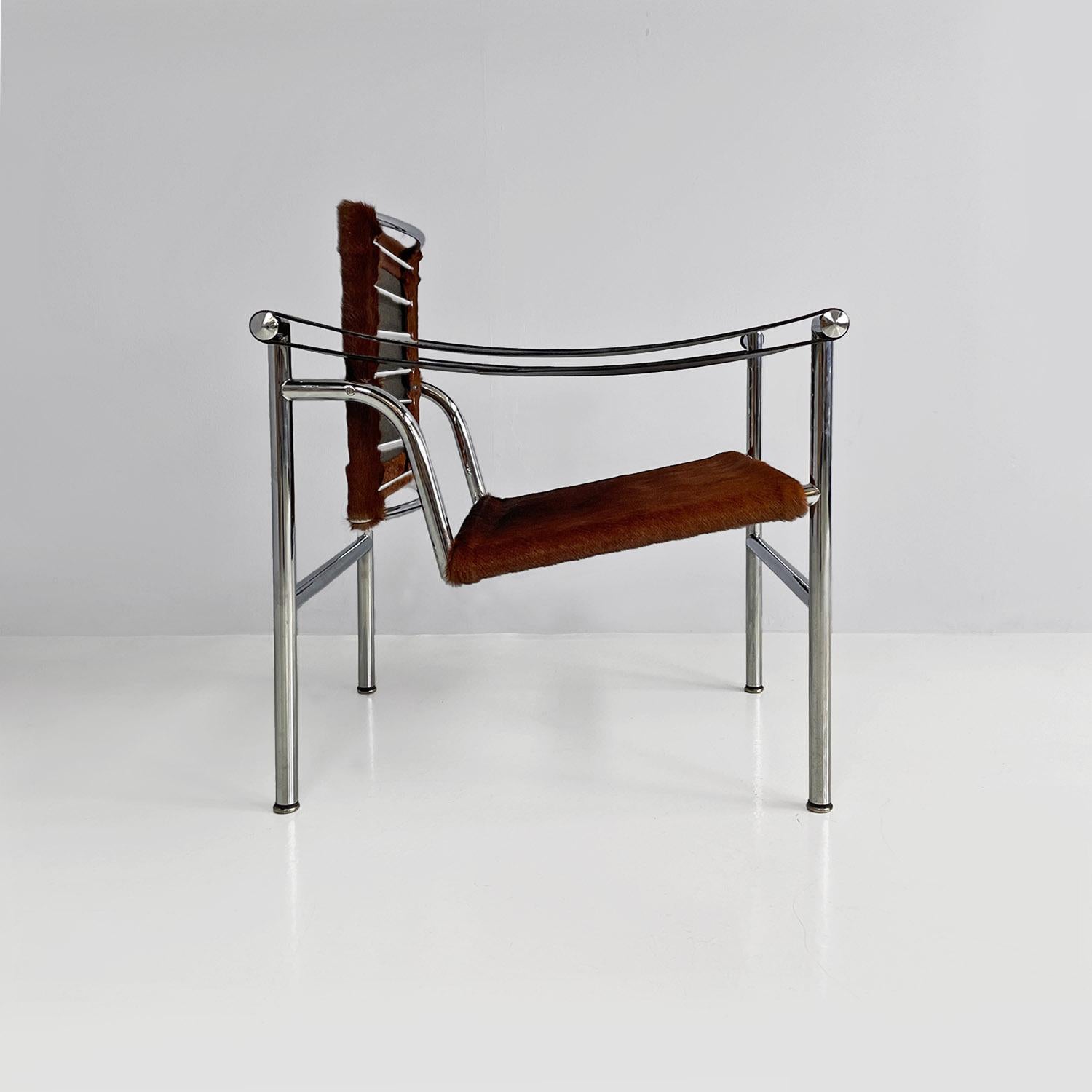 Mid-20th Century Italian modern LC1 armchair, Le Corbusier, Jeanneret and Perriand, Cassina 1960s